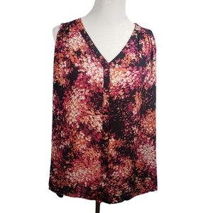 Worthington women's Plus 1x Sleeveless Floral Top - Preloved